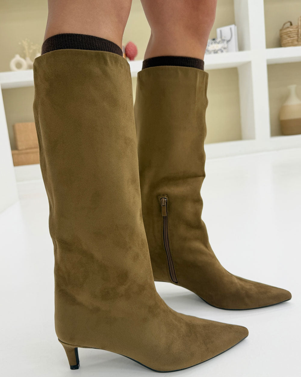 Stivale gambale morbido scam. Camel