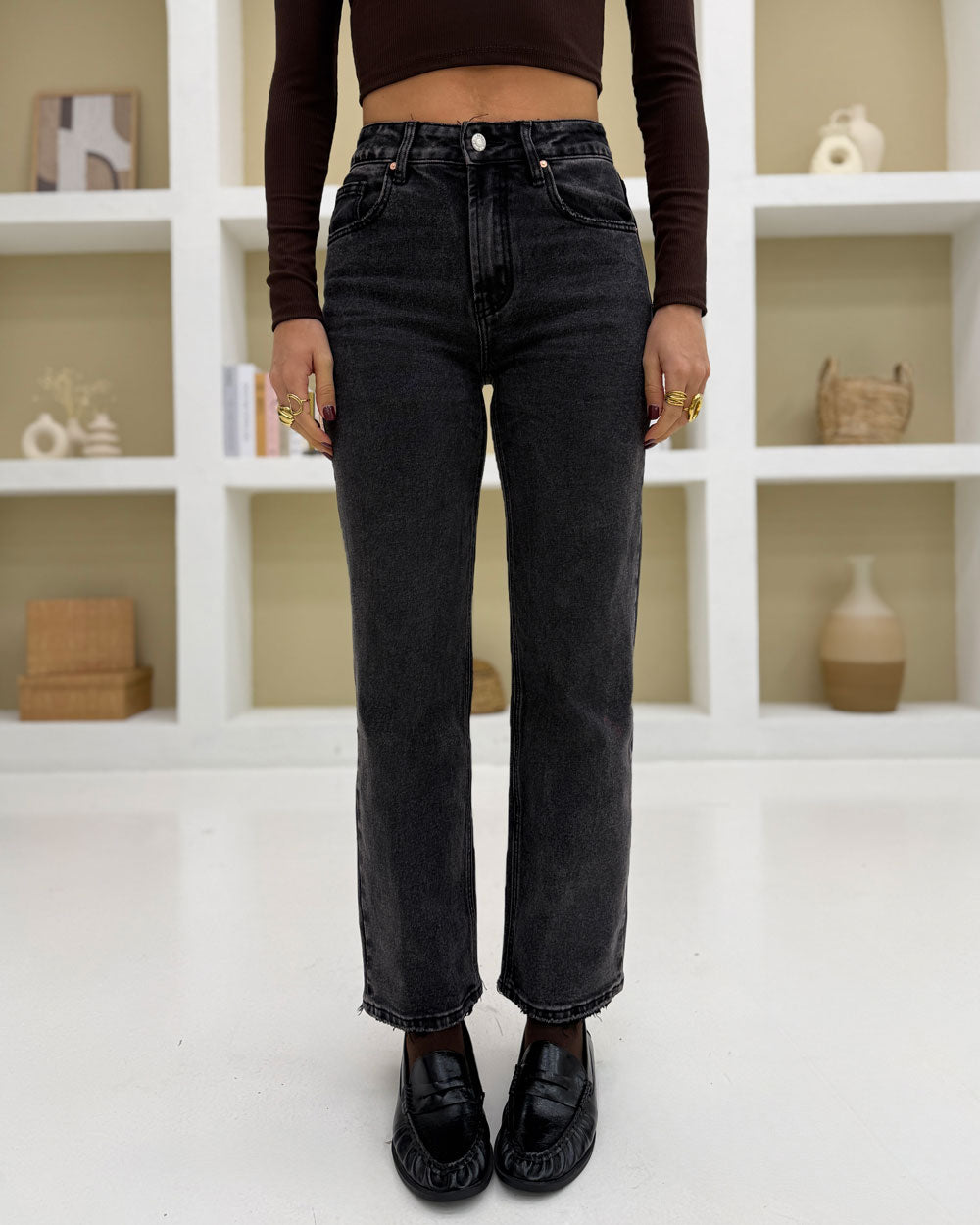 Jeans straight H3000-10 Grigio Scuro