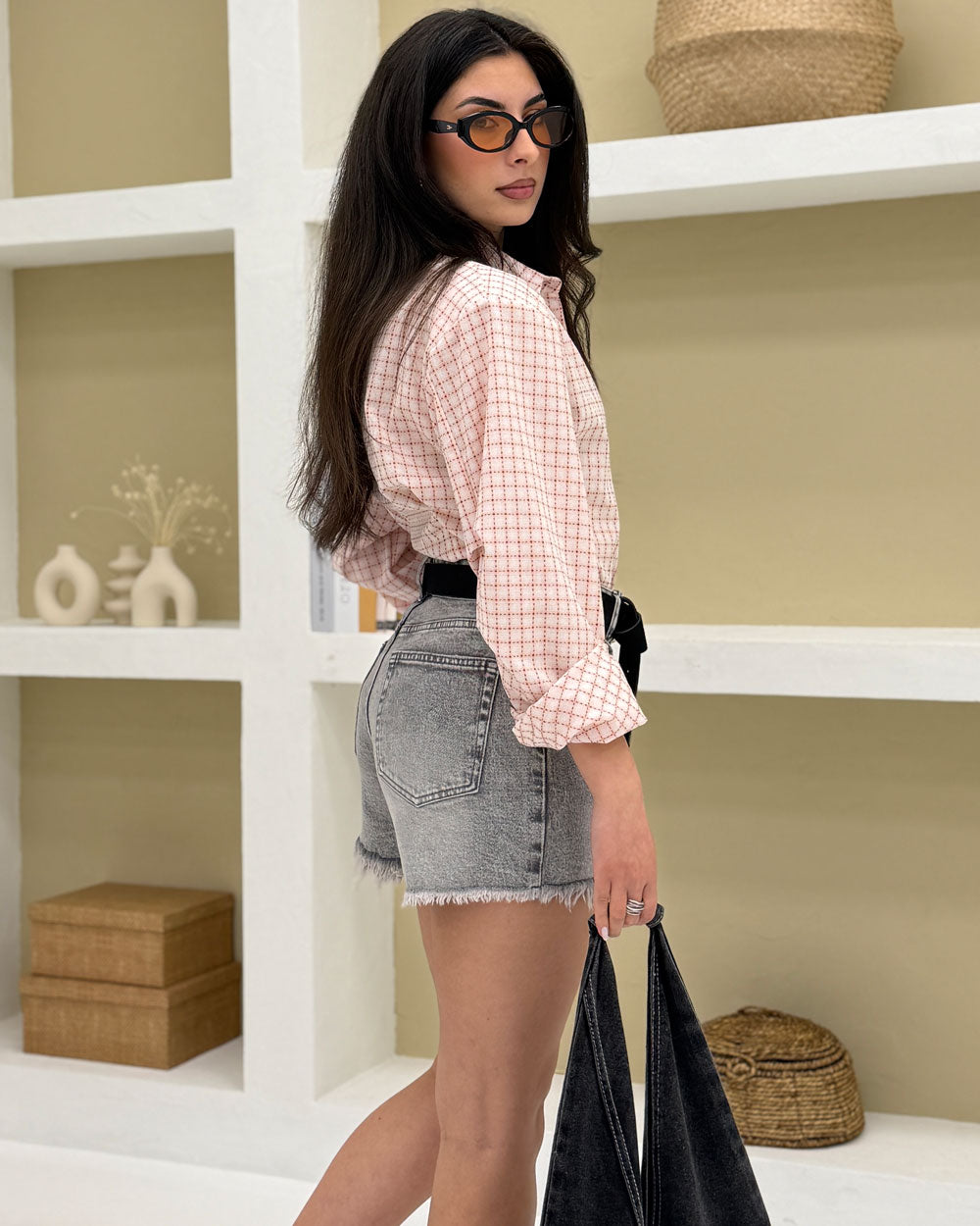 Camicia chiusura triangolo Rosa