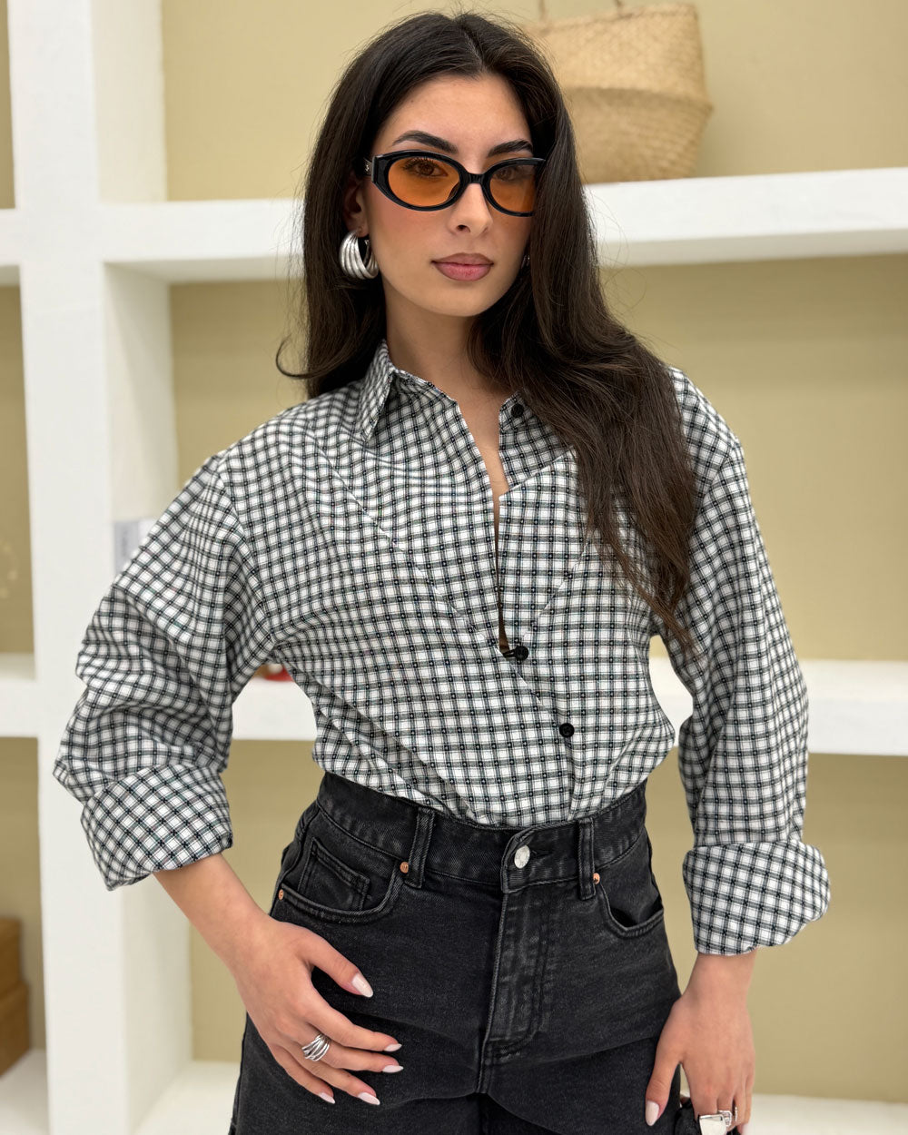 Camicia chiusura triangolo Nero