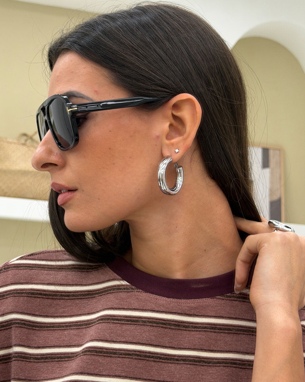 Orecchini Ring gancetto Argento