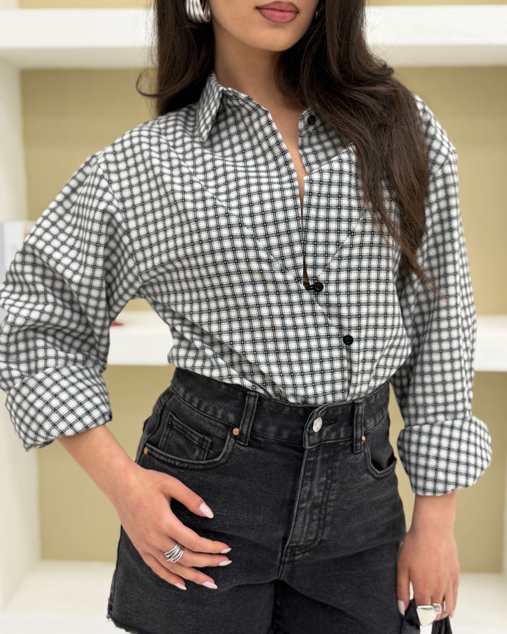 Camicia chiusura triangolo Nero