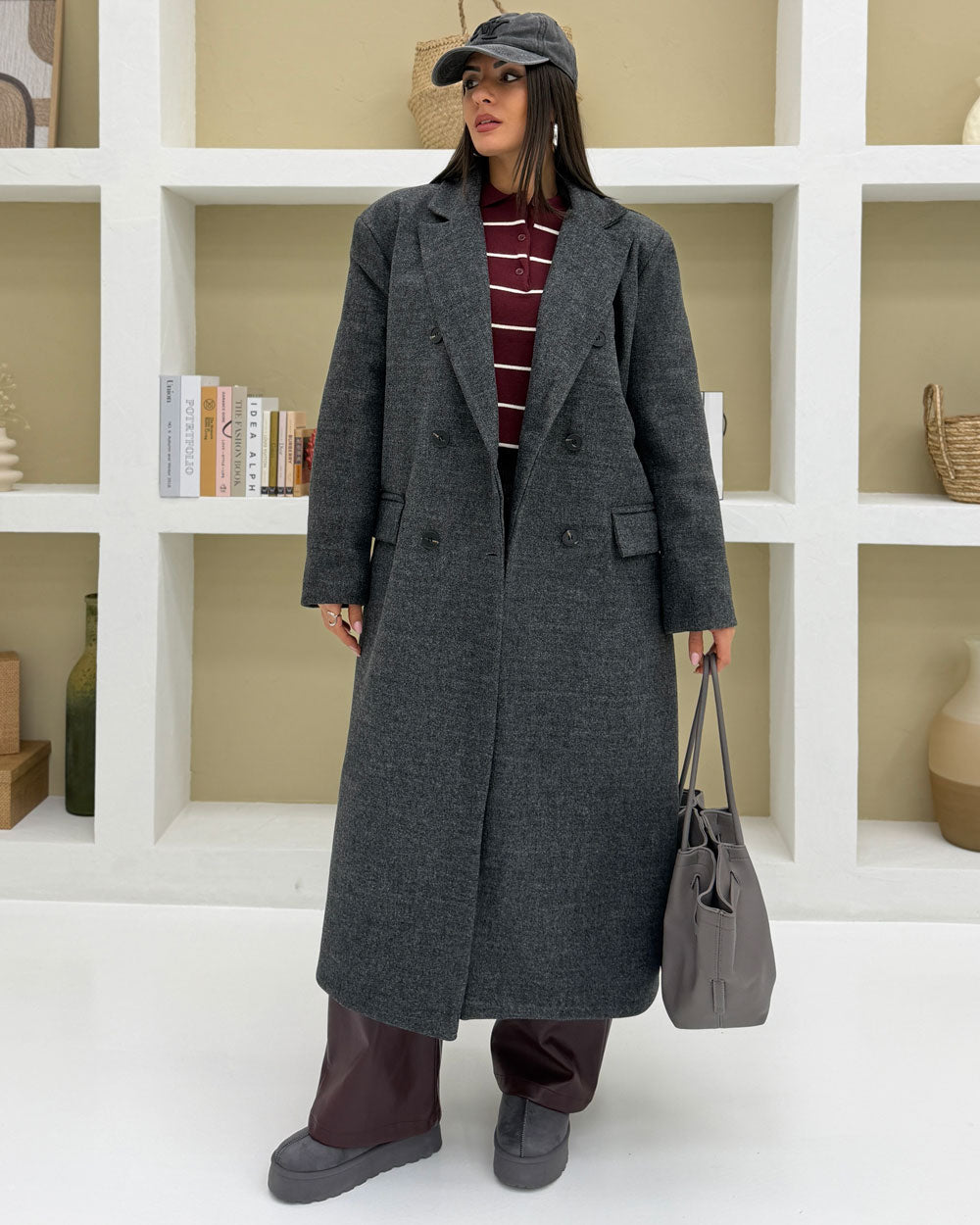 Cappotto cintura RETRO Grigio Scuro