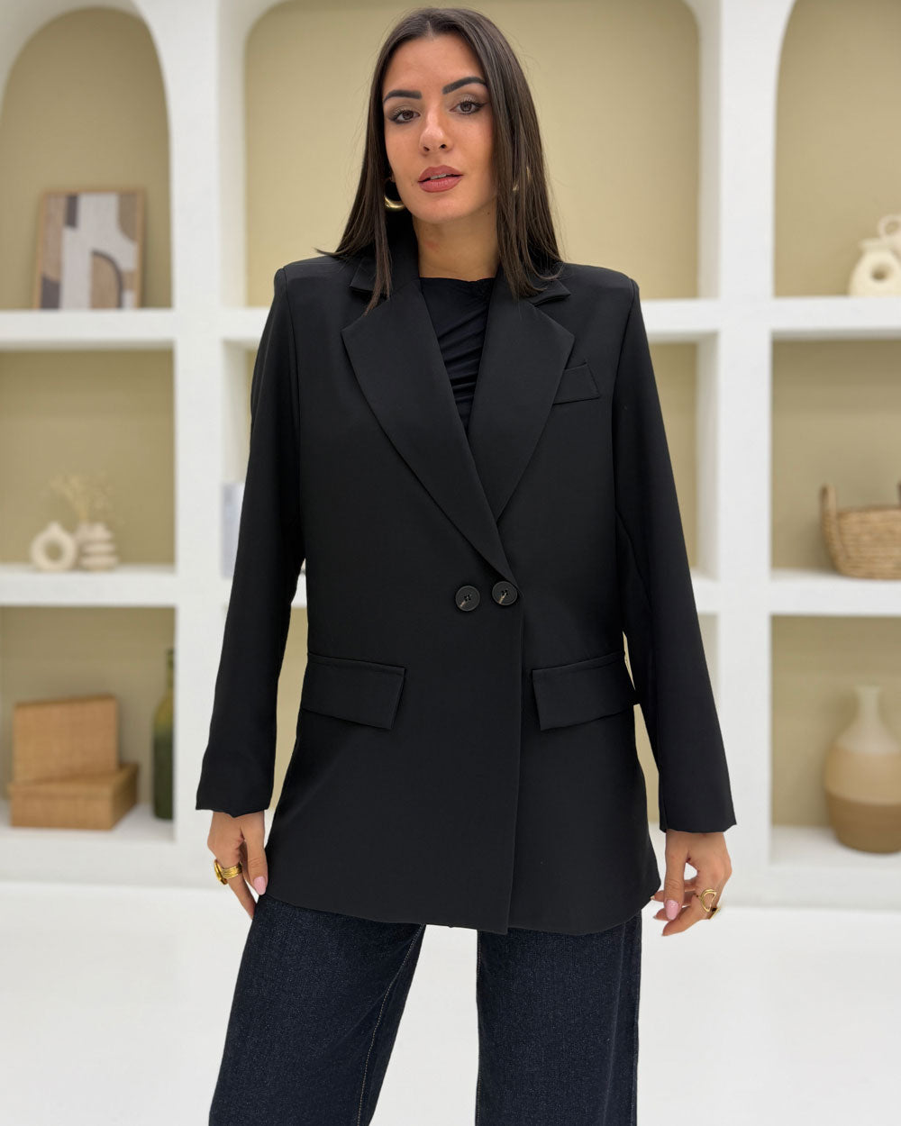 Blazer doppiopetto 4 bottoni Nero