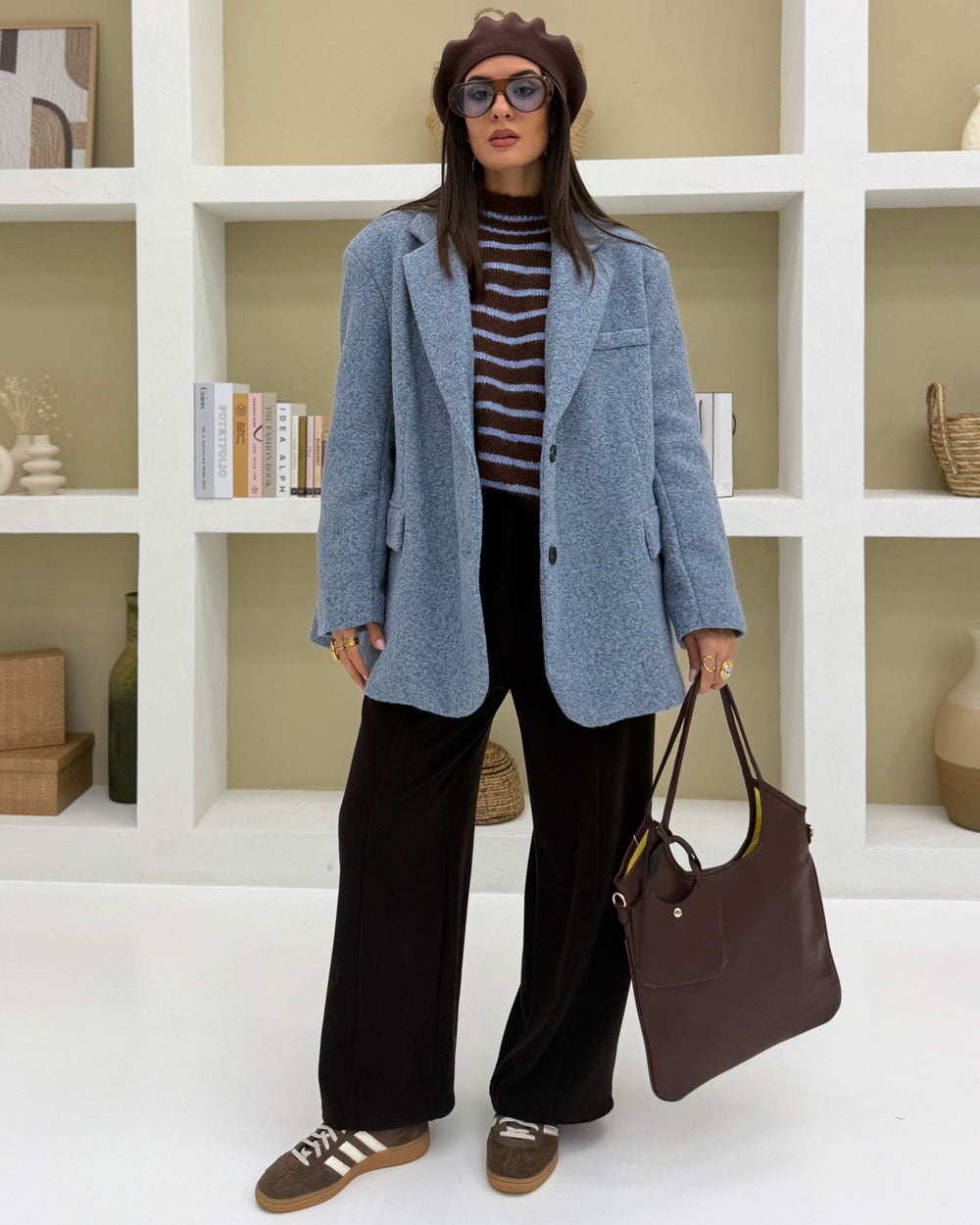 Cappotto 10% LANA Celeste