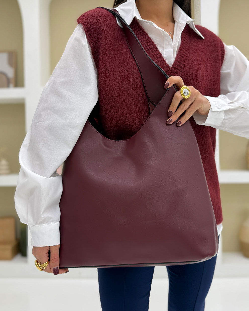 Borsa sacca Woman Bordeaux