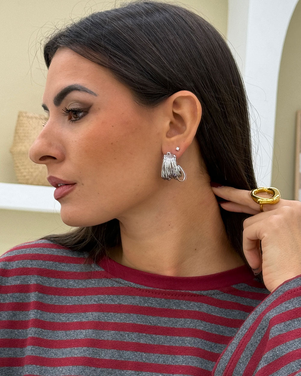 Orecchini Multi Circle Argento