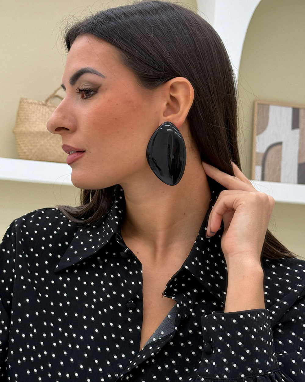 Orecchini Shield Nero