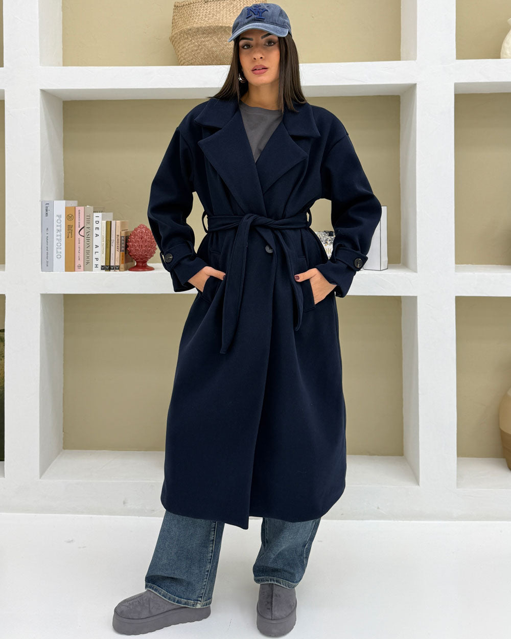 Cappotto 100%MISTO LANA  Blu
