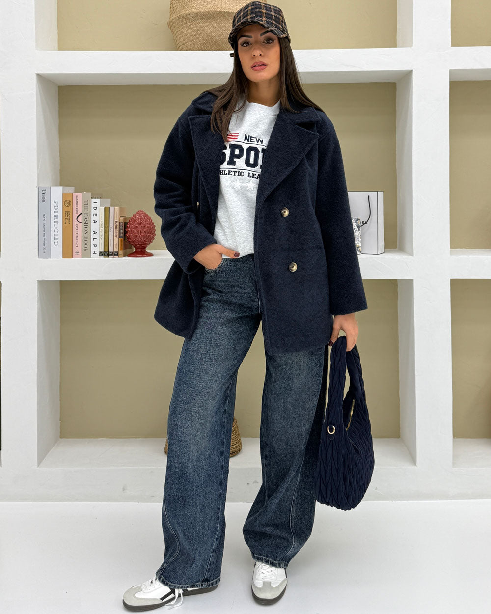 Cappotto corto doppiopetto DOREMI Blu