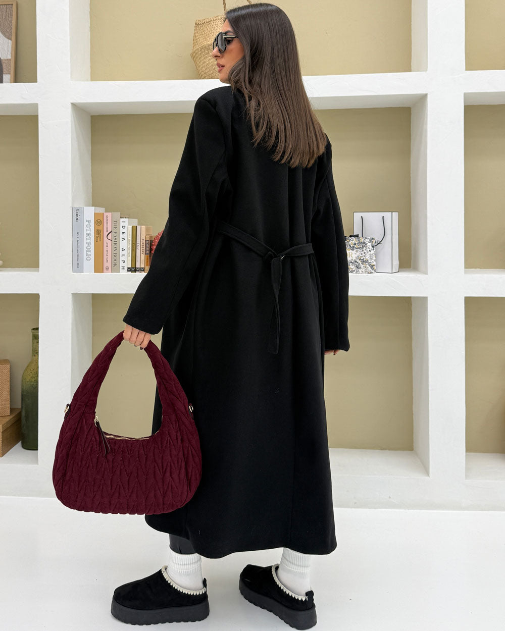 Cappotto cintura RETRO Nero