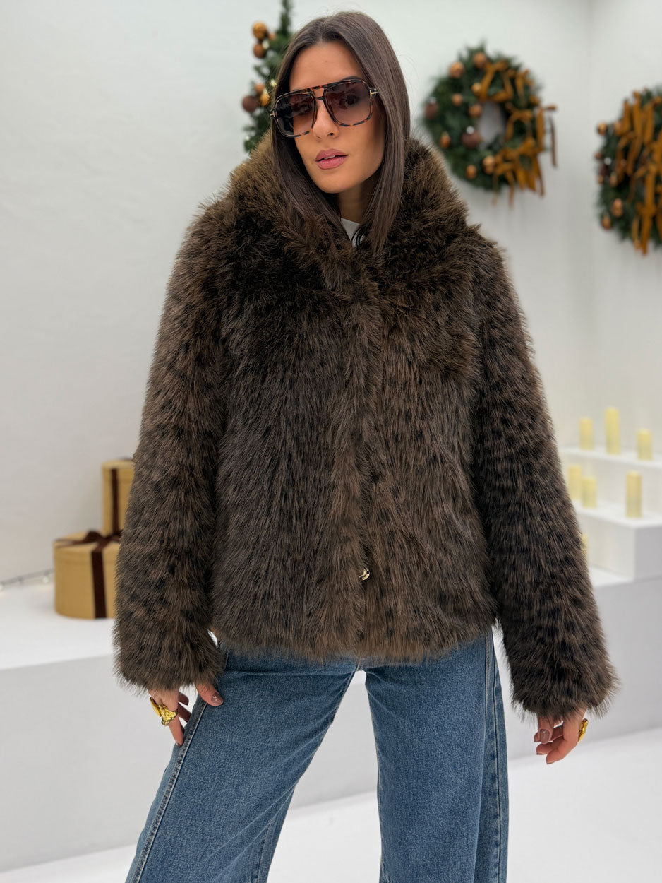 Eco-fur Animalier Marrone