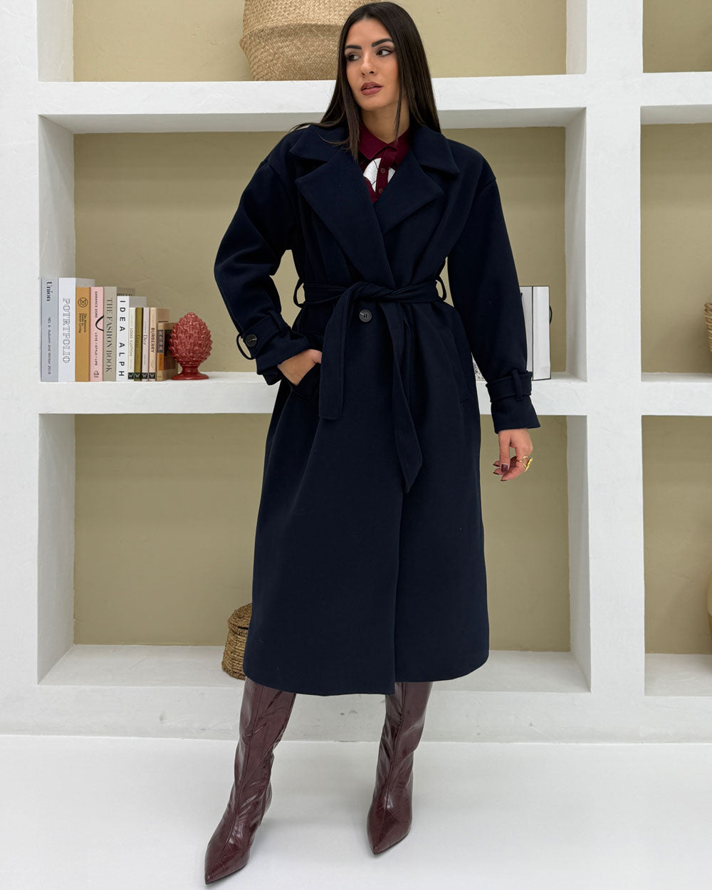 Cappotto 100%MISTO LANA Blu