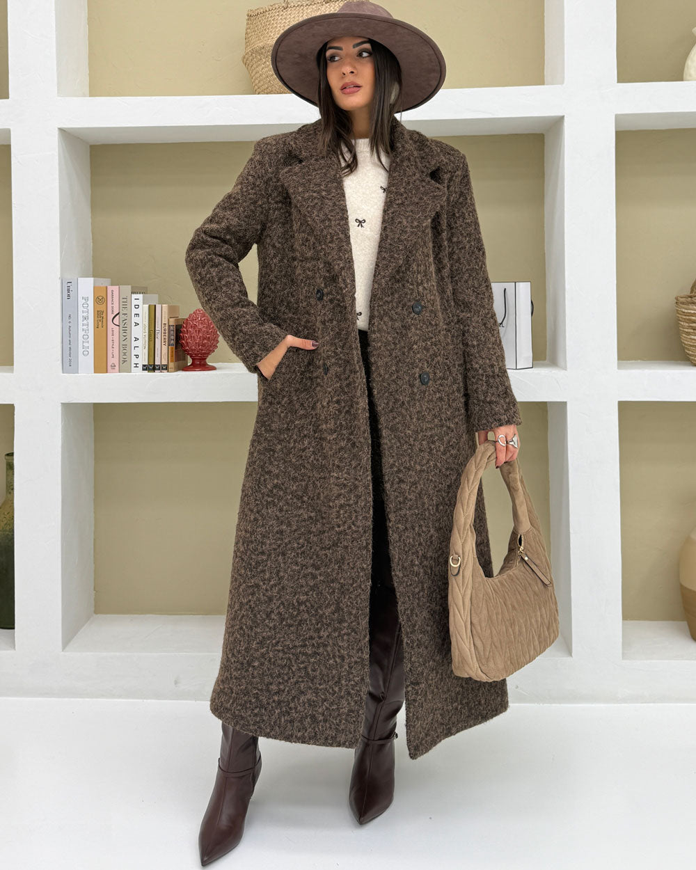 Cappotto bouclé DOREMI Marrone