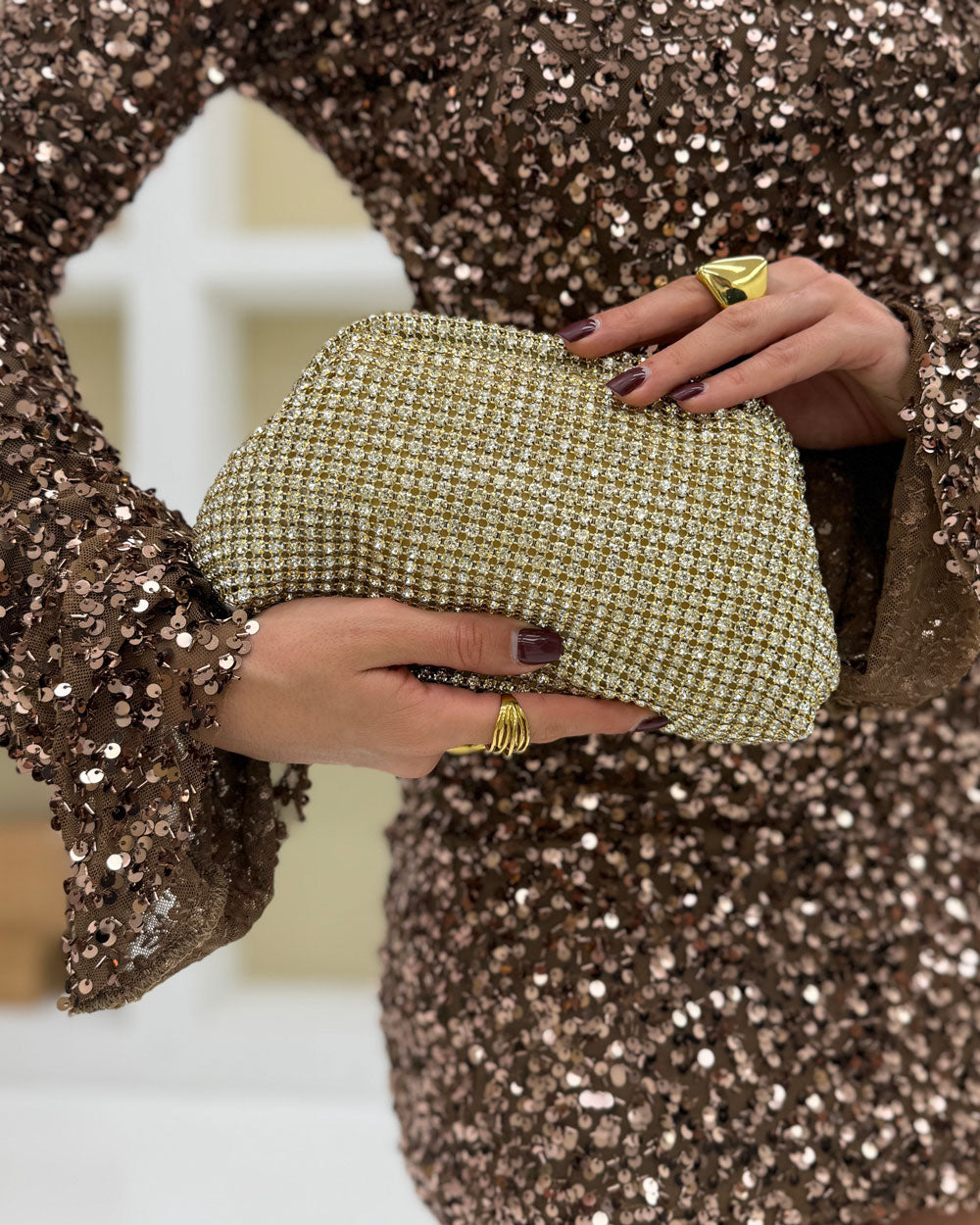 Borsa Party Strass Oro