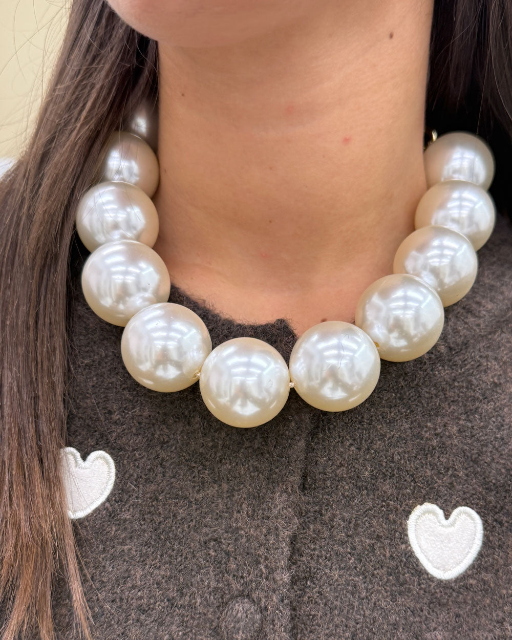 Collana sfere big Bianco