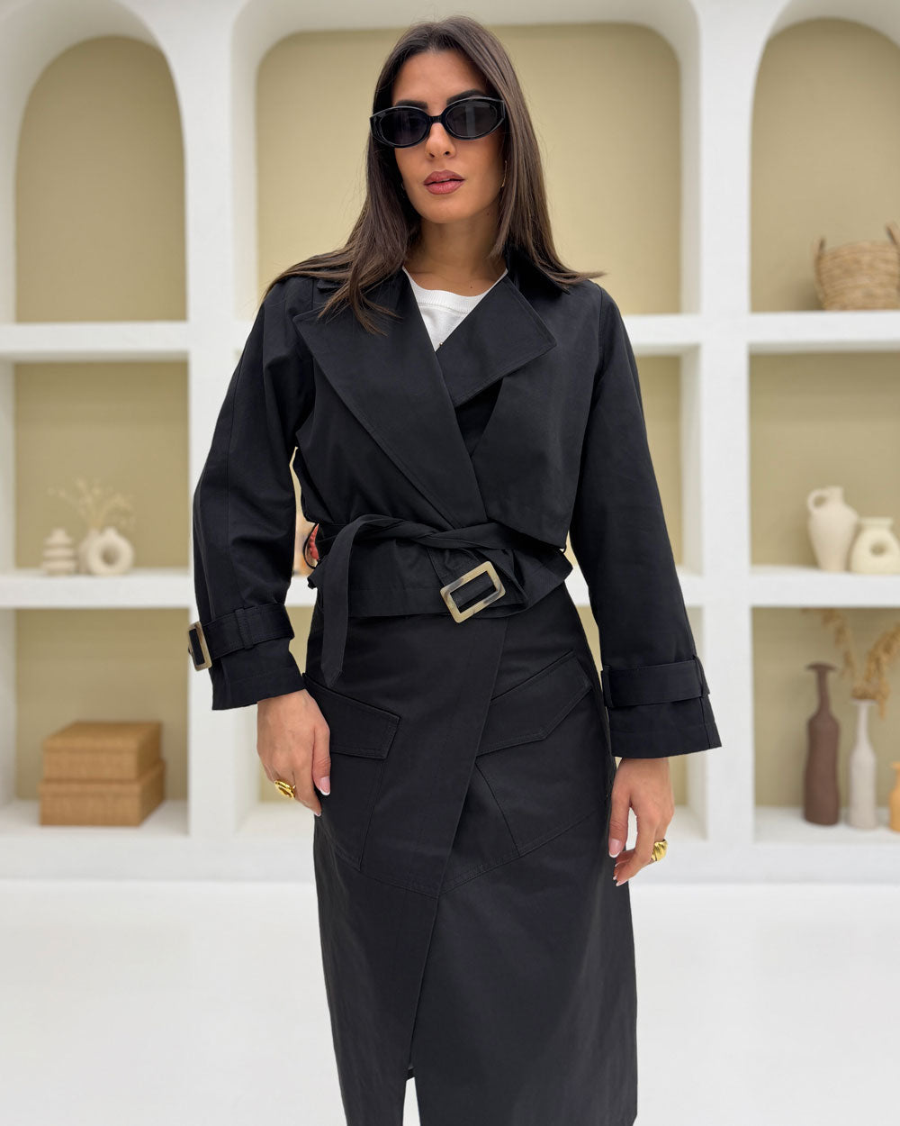 Trench corto 9367 Nero