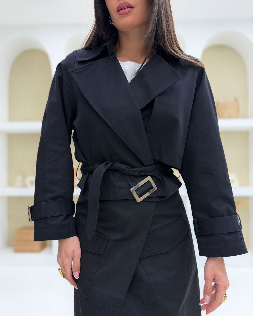 Trench corto 9367 Nero