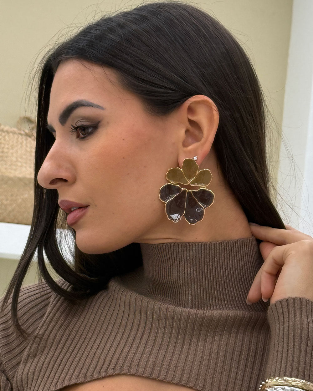 Orecchini Fauna Marrone