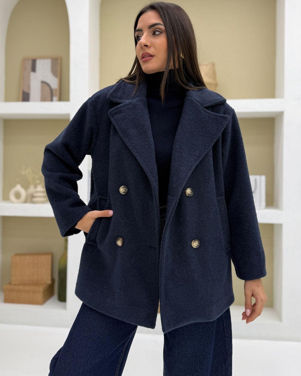 Cappotto corto doppiopetto DOREMI Blu