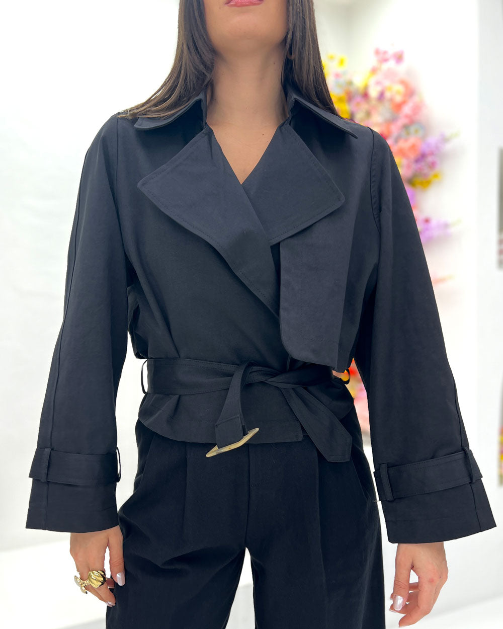 Trench corto 9367 Nero
