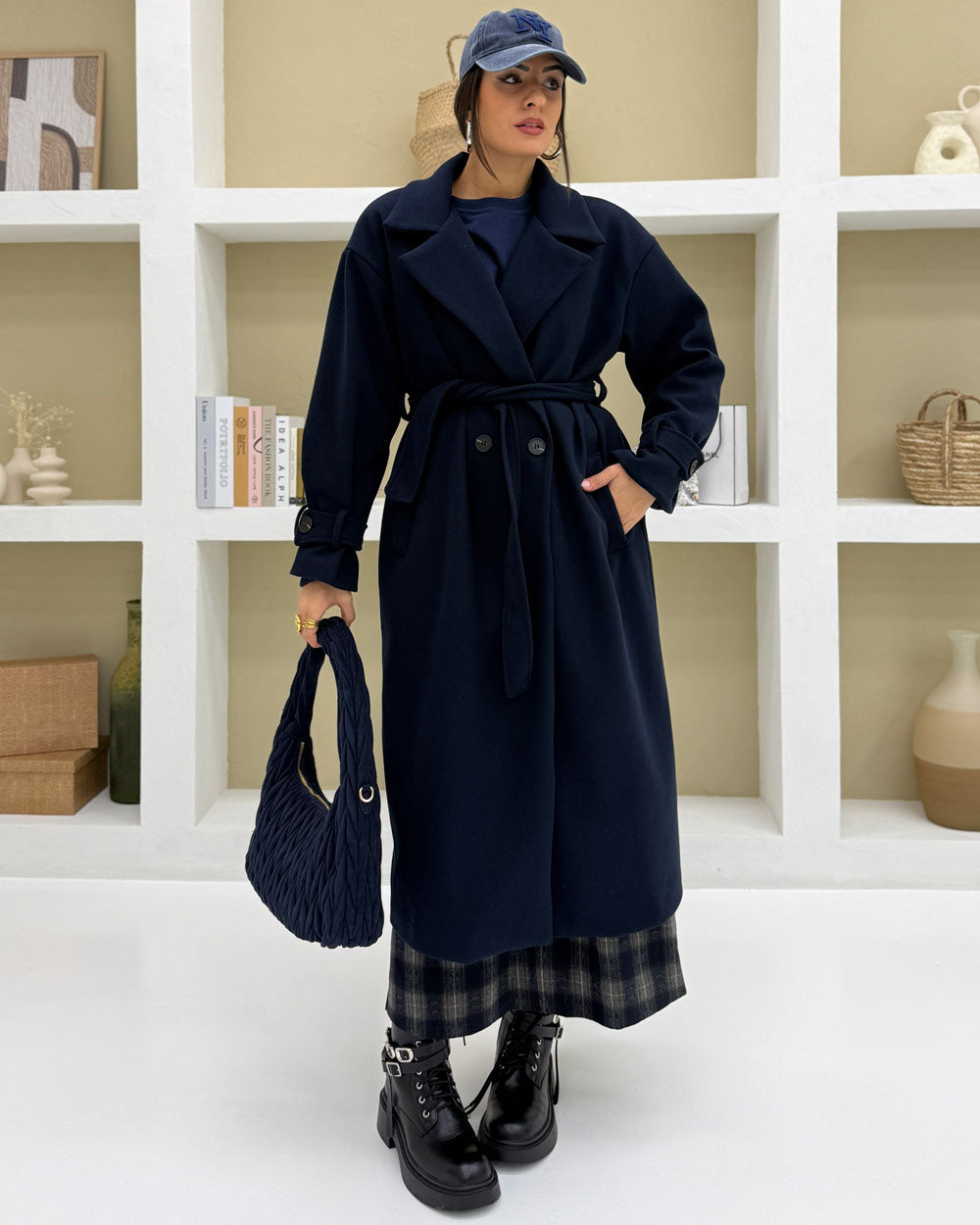Cappotto 100%MISTO LANA Blu