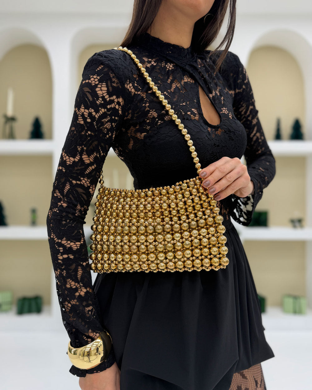 Borsa pretty perline Oro