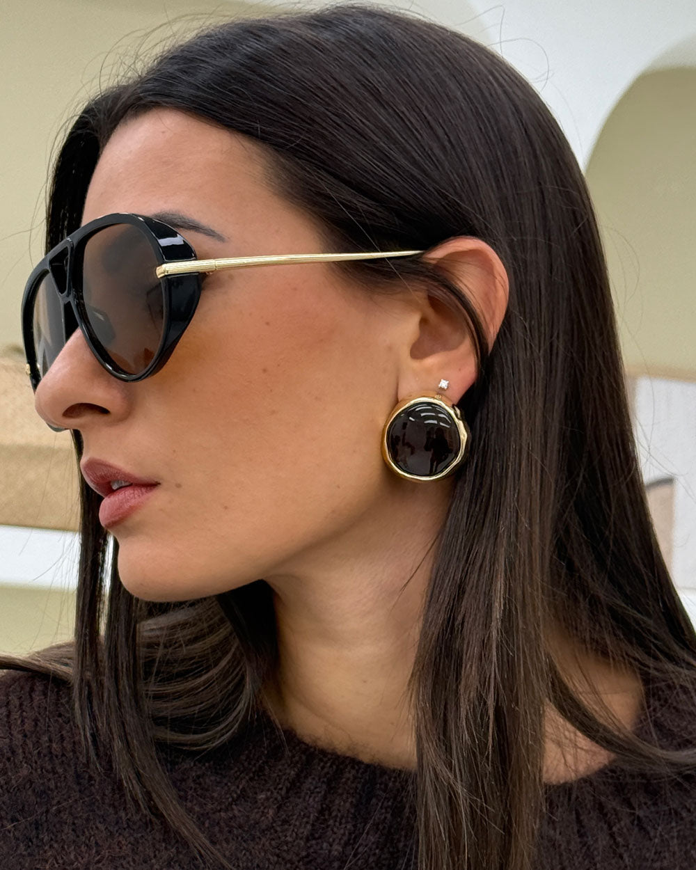 Orecchini Kim Marrone