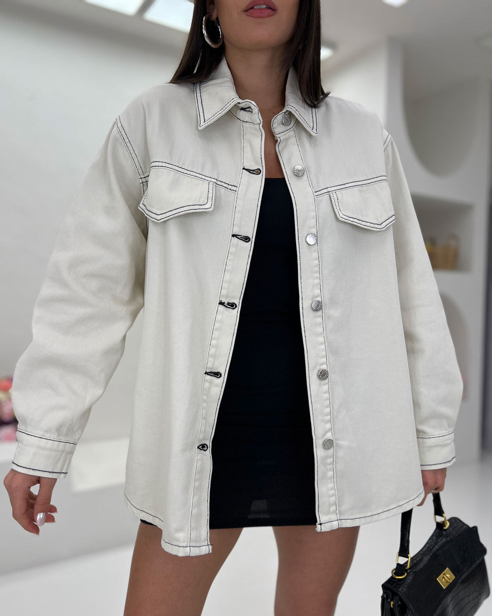 Camicia impunture DM959 Bianco