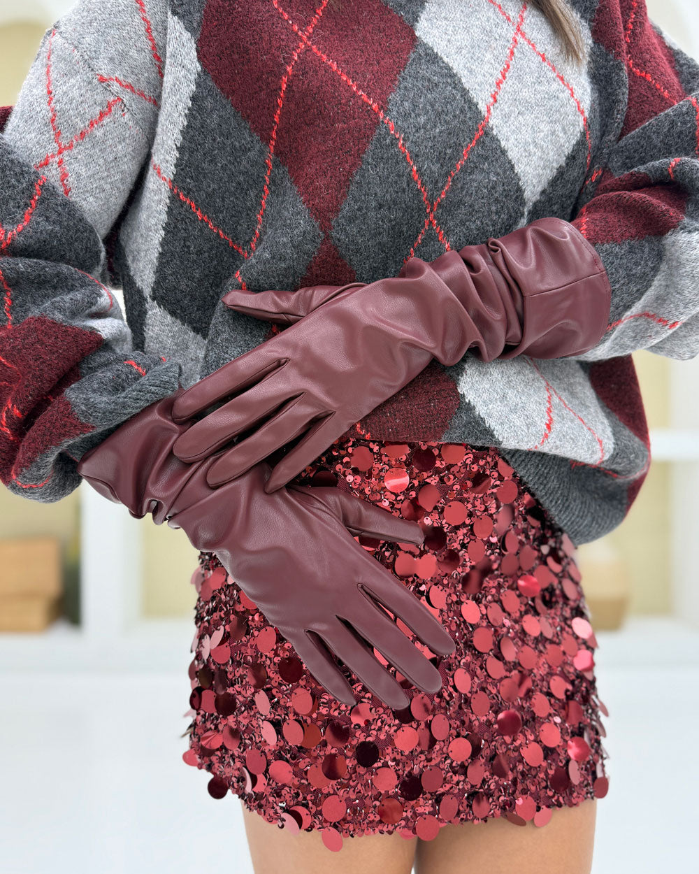 Guanti lunghi eco Bordeaux