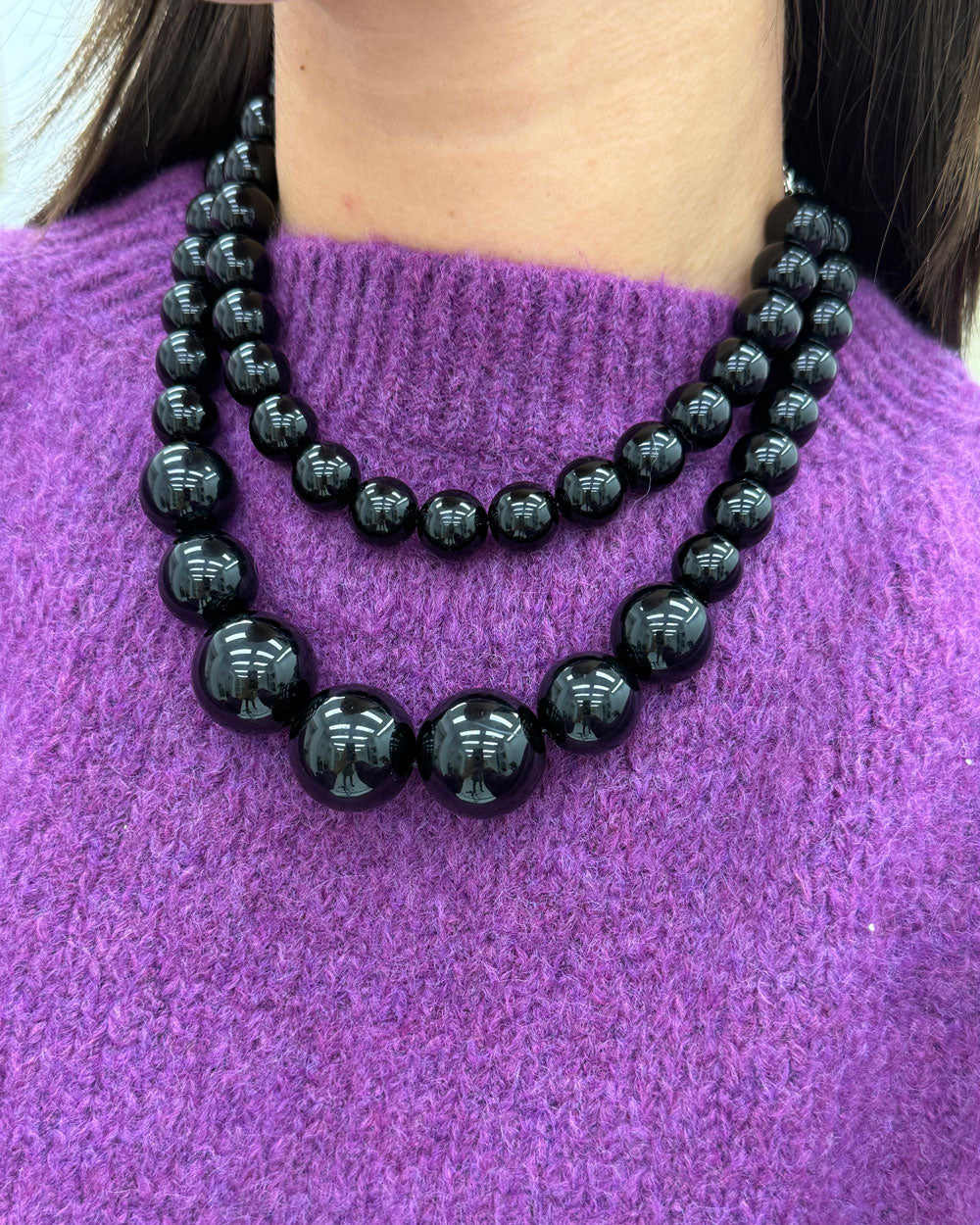 Collana Perline Colorate Nero