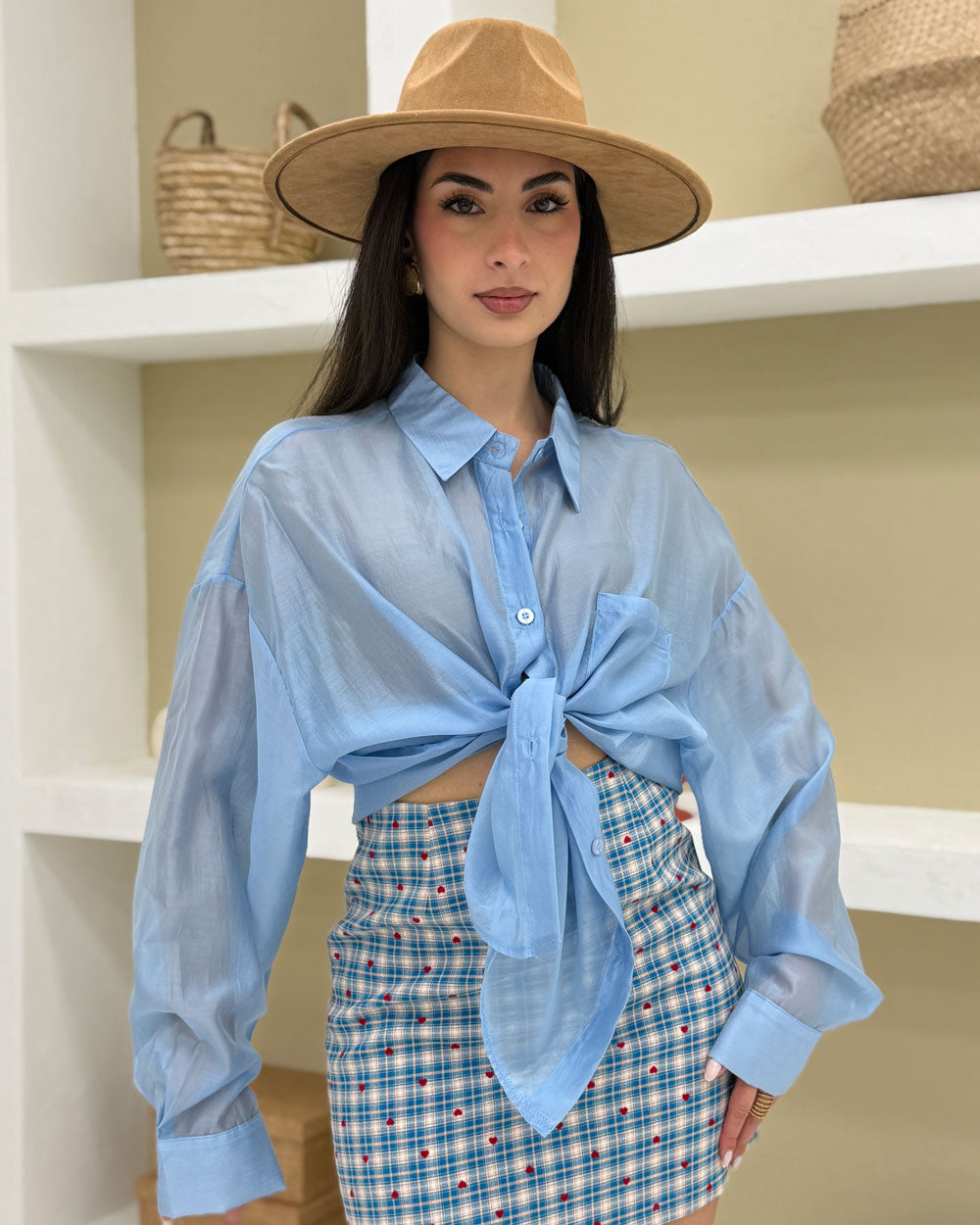 Camicia fresh summer Celeste