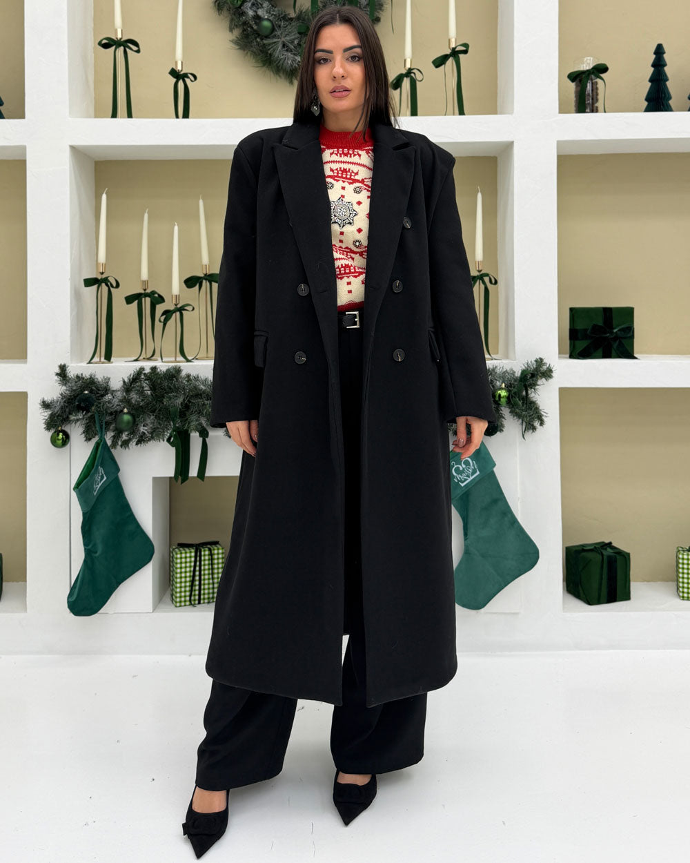 Cappotto cintura RETRO Nero