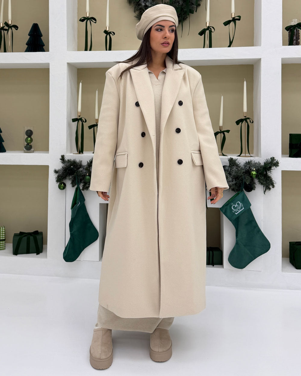 Cappotto cintura RETRO Panna