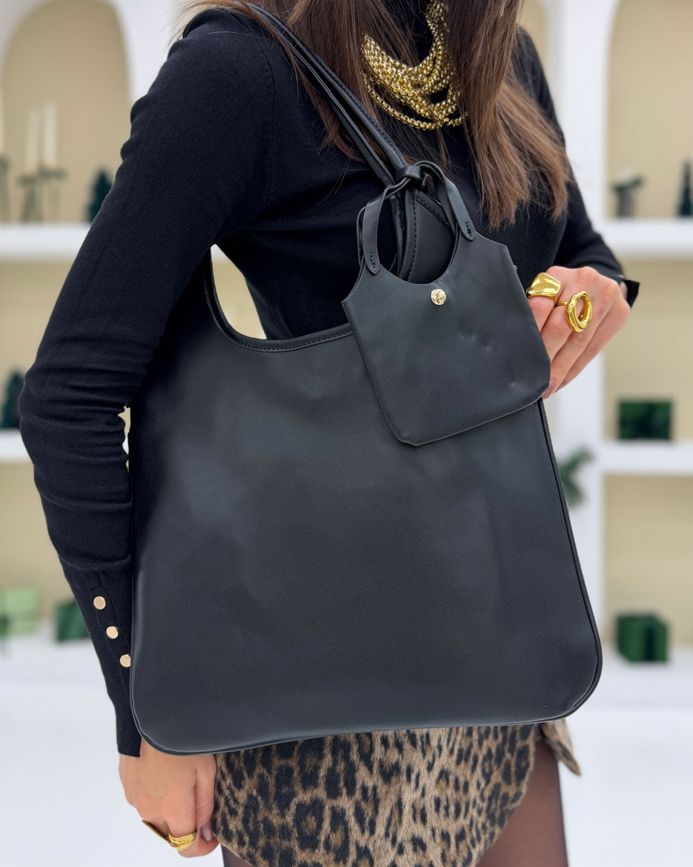 Borsa Midium Tote Nero