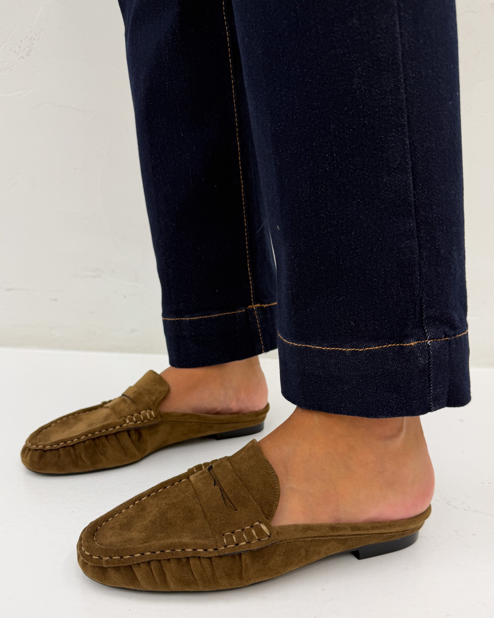 Mules\mocassino scamosc. Beige