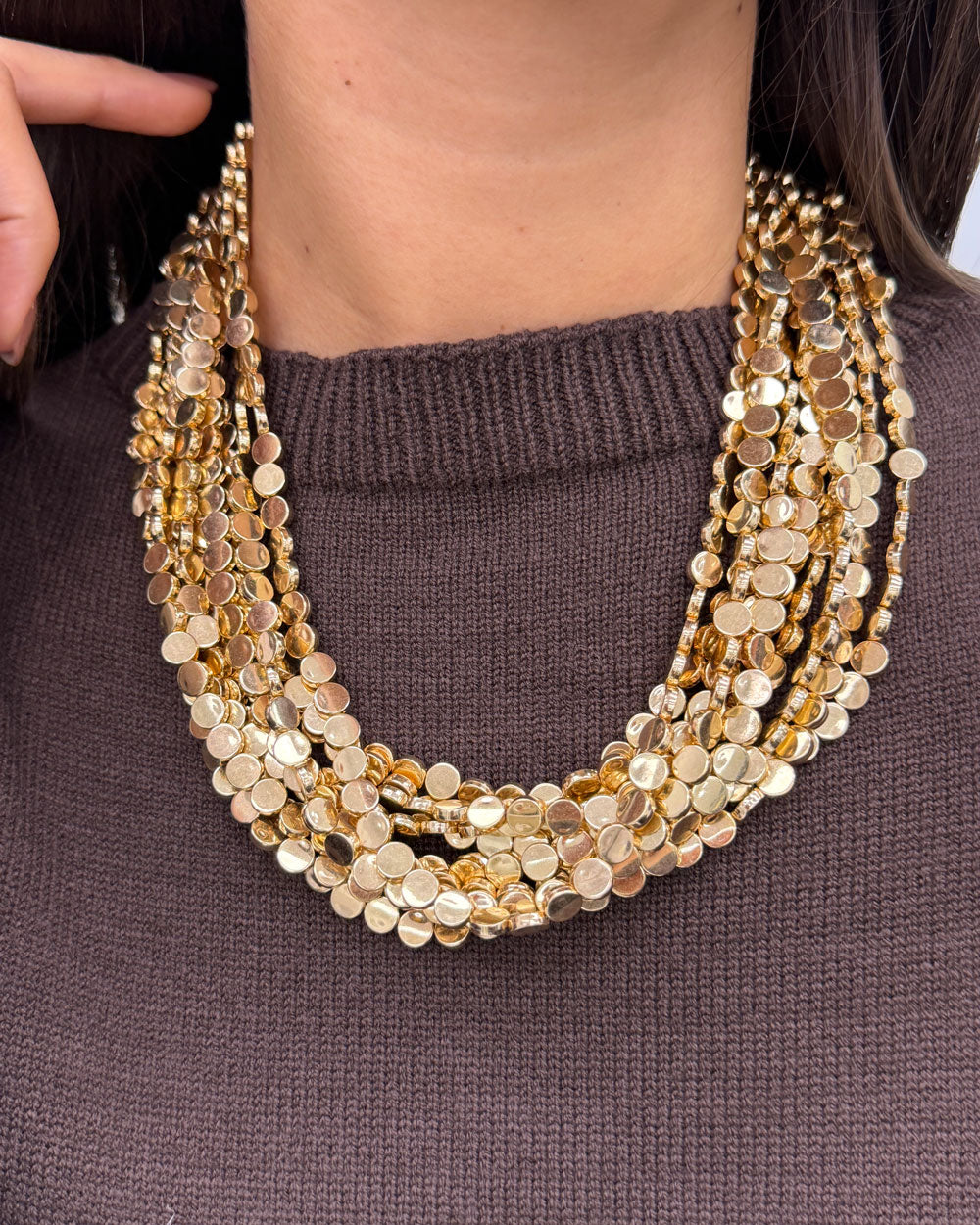 Collana multi piastrine Oro