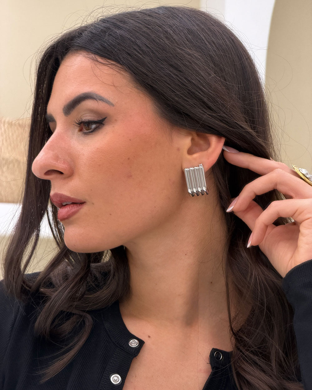 Orecchini Rigati Argento