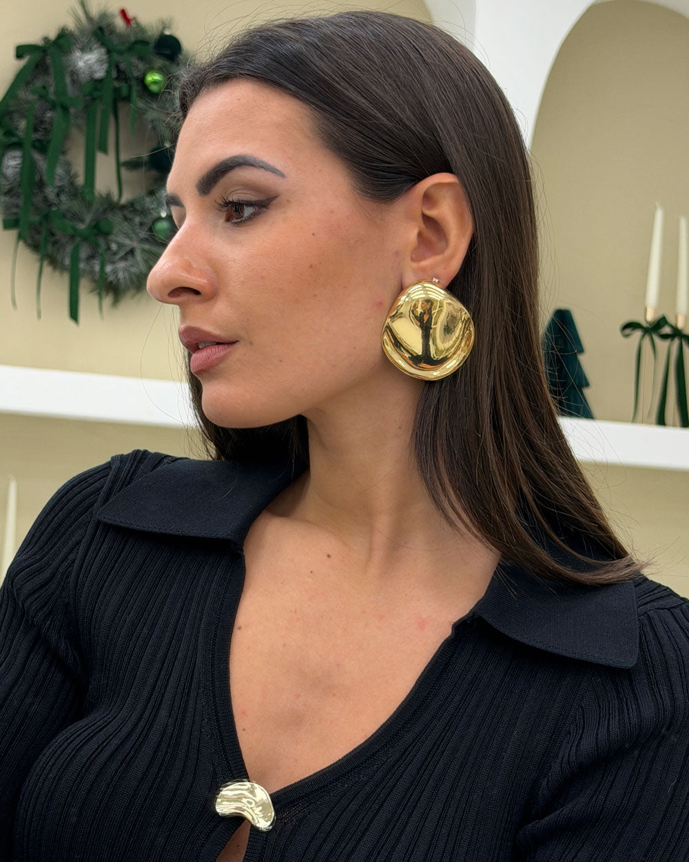 Orecchini scudo piatto Oro