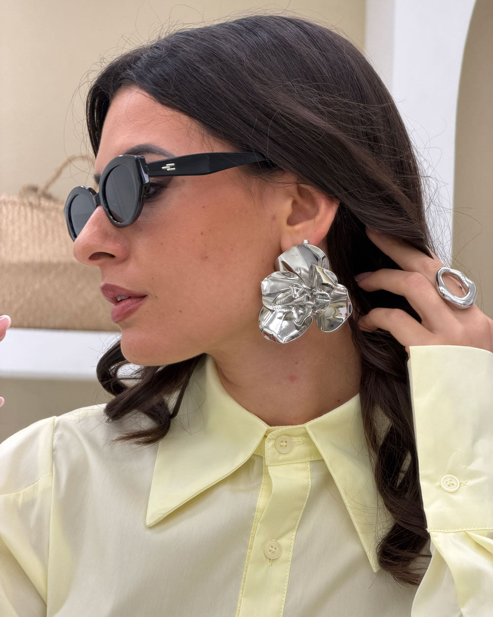 Orecchini Fiore Argento