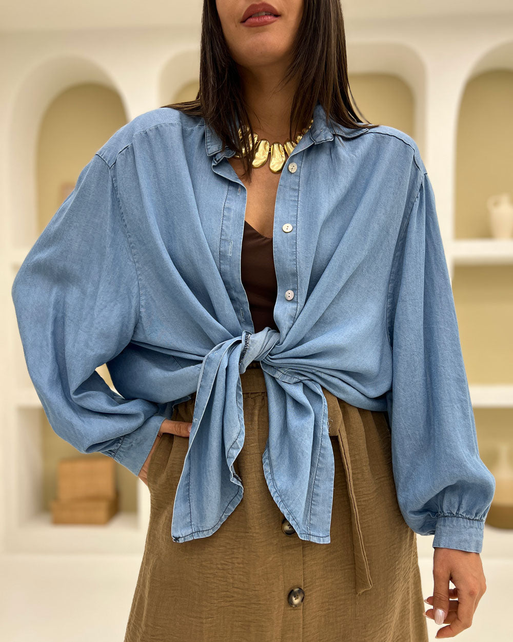 Camicia Marea denim Celeste