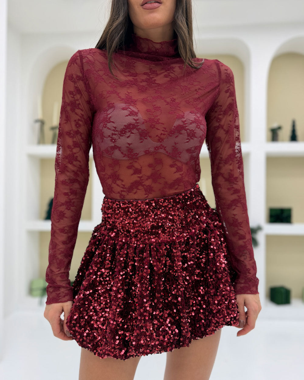 Maglia Velata Valentina Bordeaux