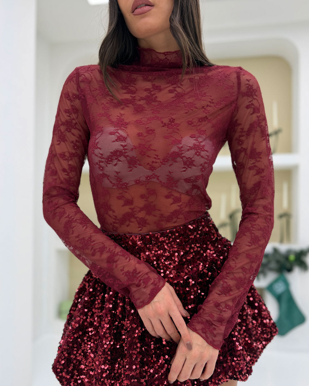 Maglia Velata Valentina Bordeaux