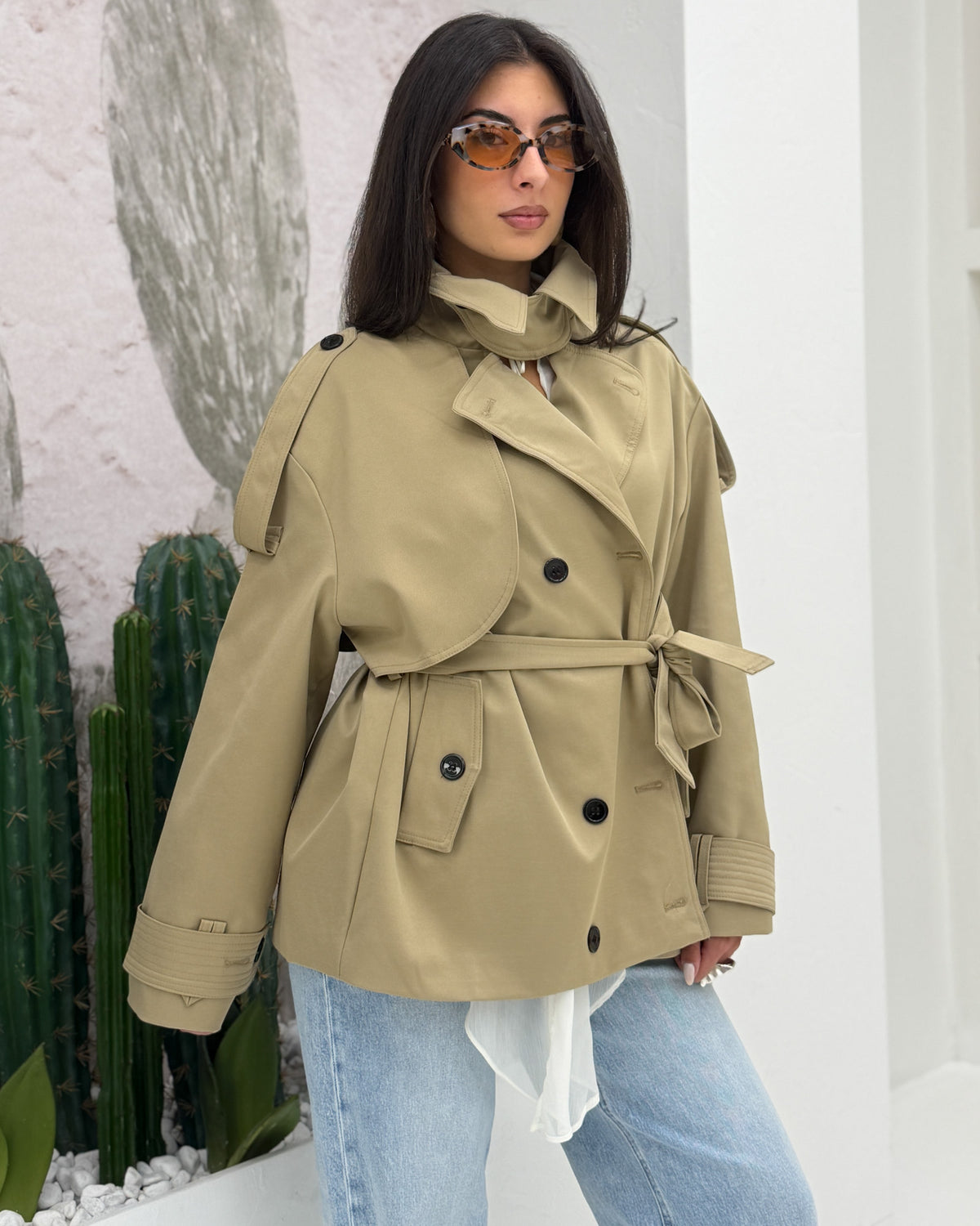 Trench Corto Belly Beige