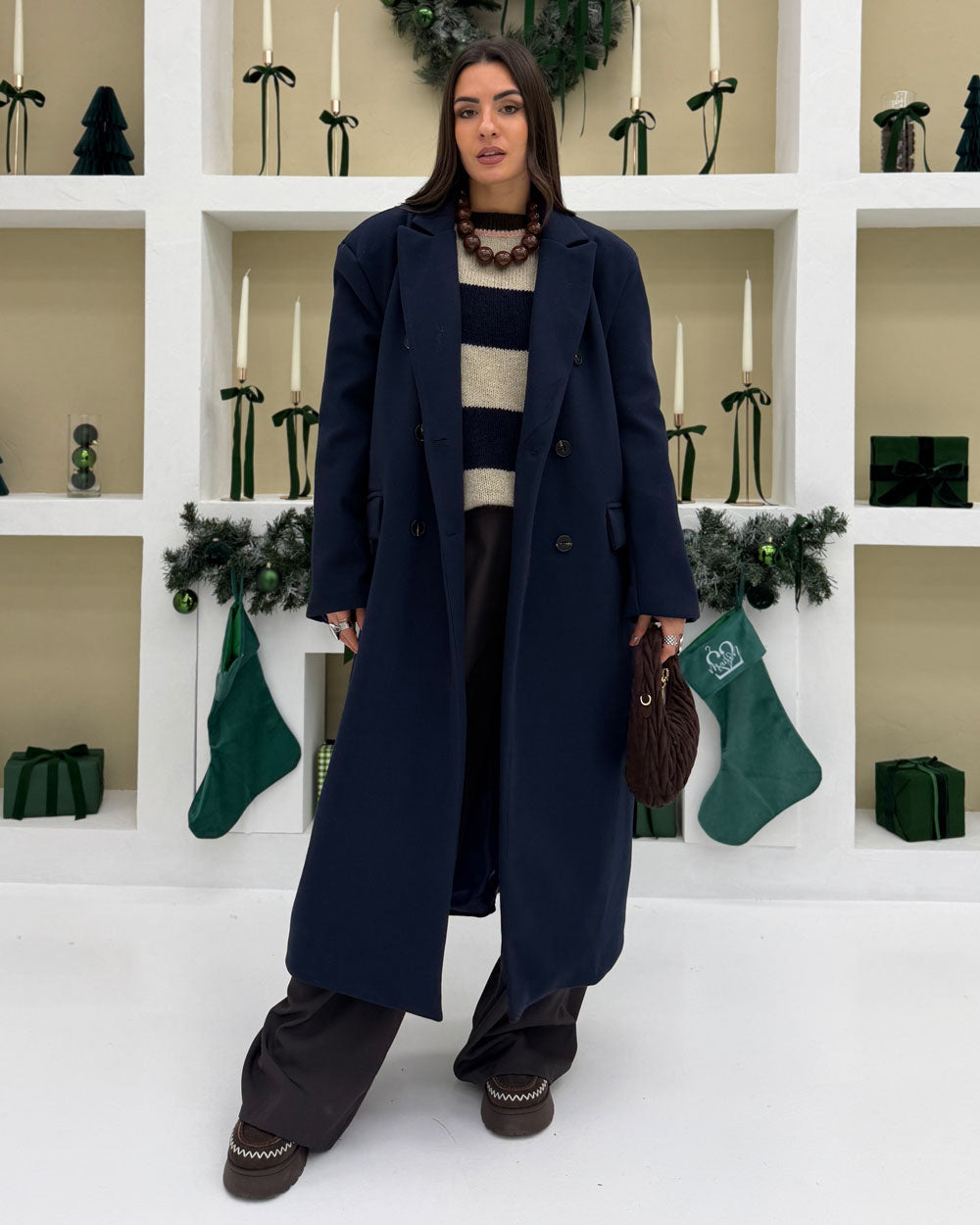 Cappotto cintura RETRO Blu