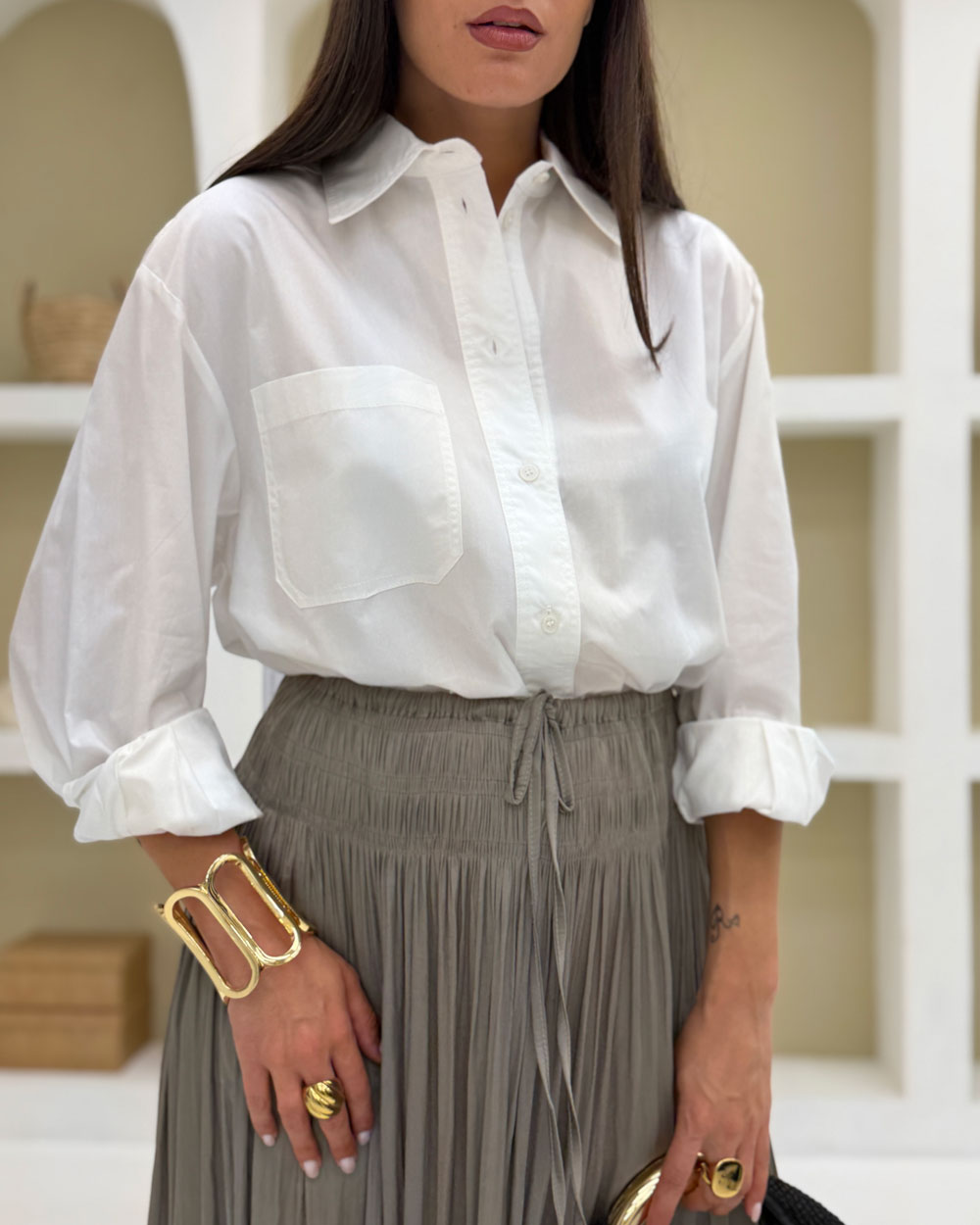 Camicia Basic Tasca Bianco
