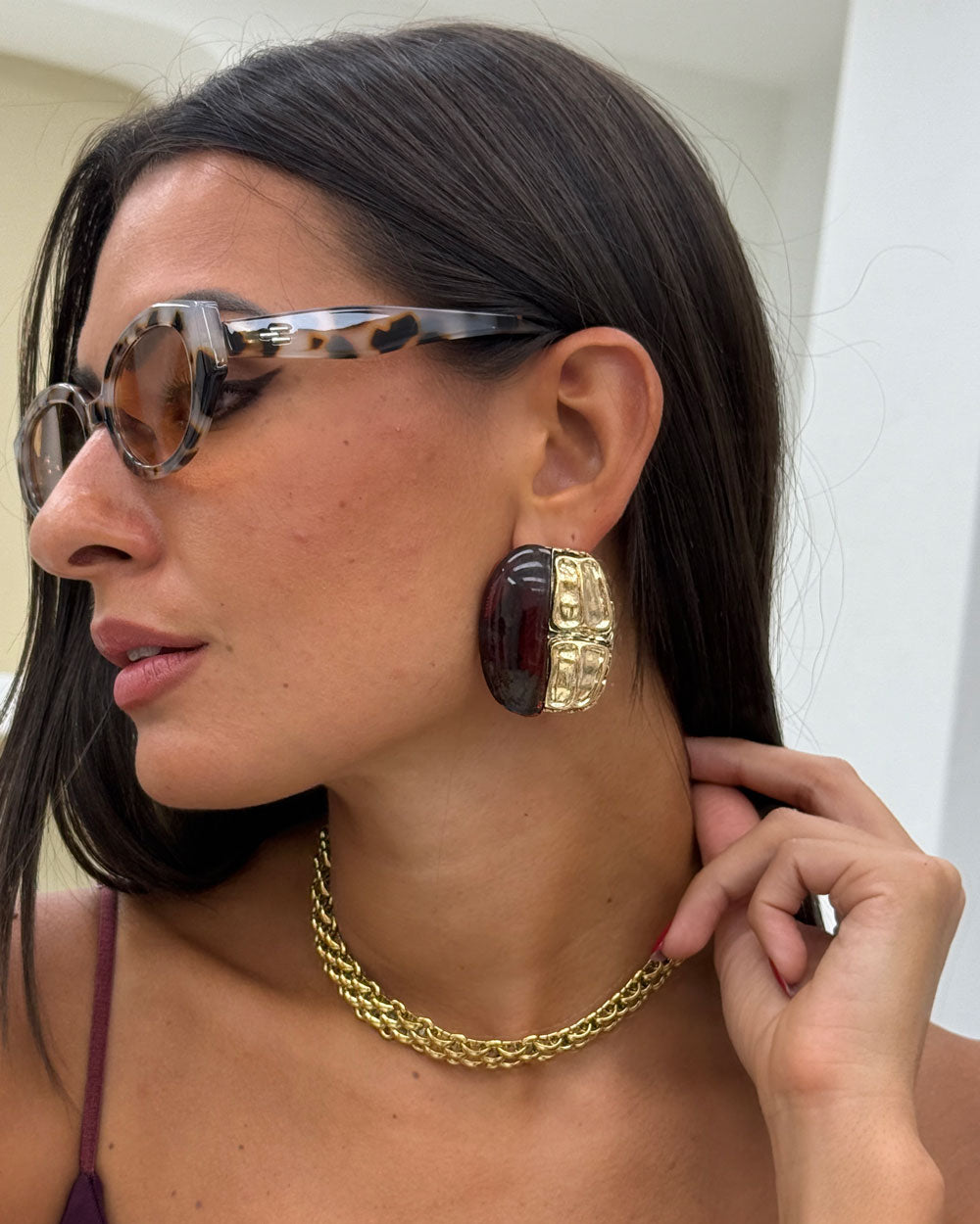 Orecchini Scarabeo Bordeaux