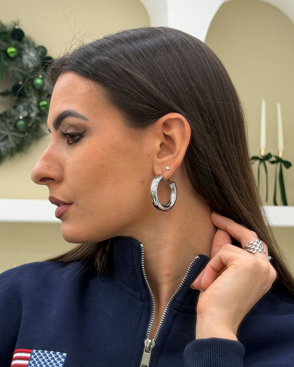 Orecchini Ring gancetto Argento