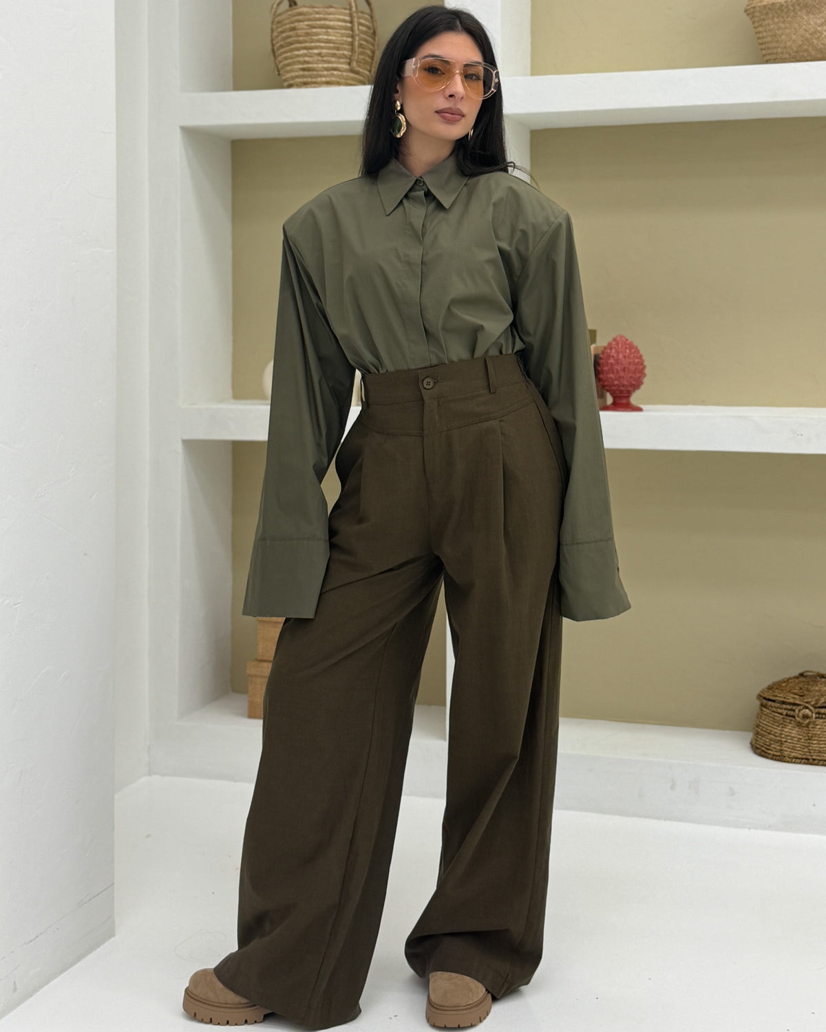 Camicia minimal Verde militare