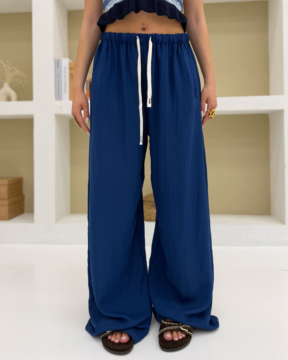 Pantalone morbido 5986-4 Blu